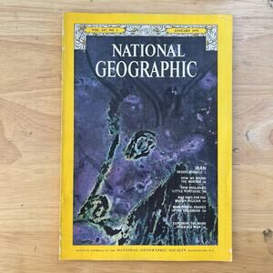 Vintage National Geographic January 1975 Iran Monitor Ice Age Man Martinique
